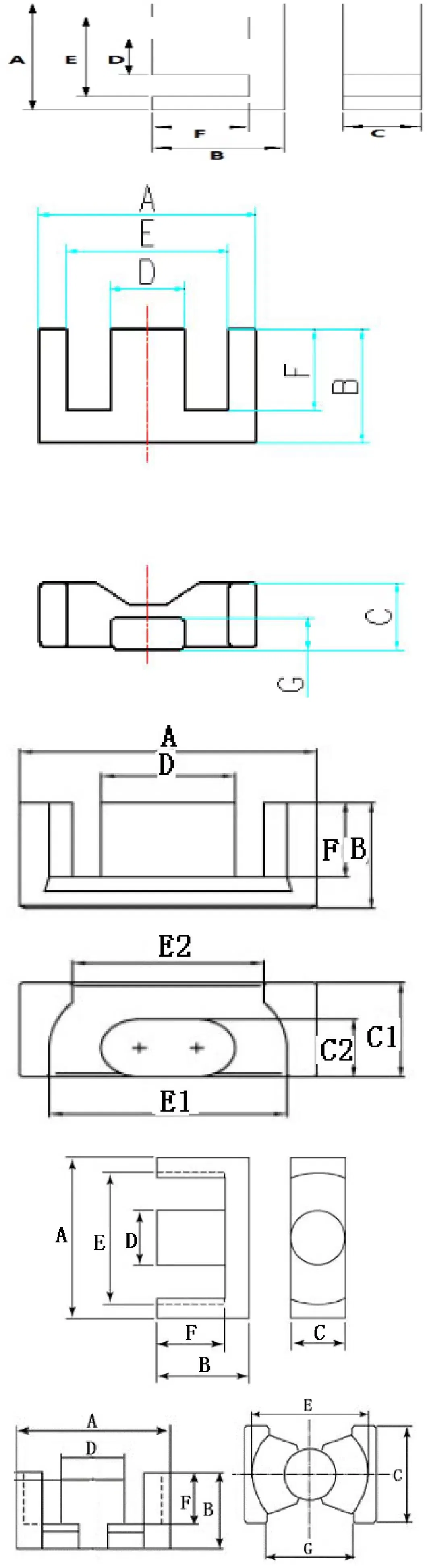Transformer Ferrite Core High Power and Low Loss E Type Ferrite Core